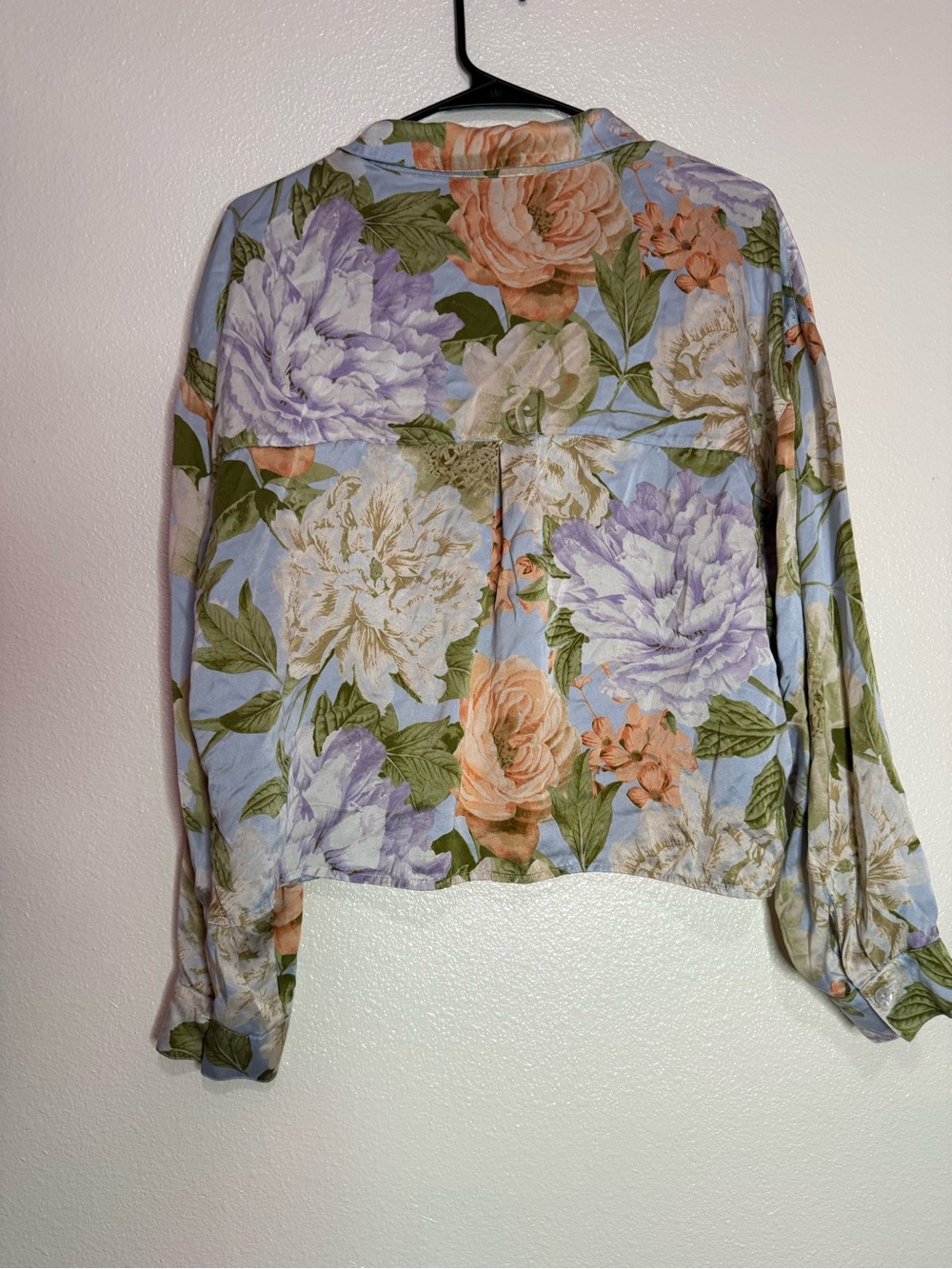 RACHEL ZOE 100% Silk Floral Button Down Long Sleeve Sz L - Picture 7 of 7